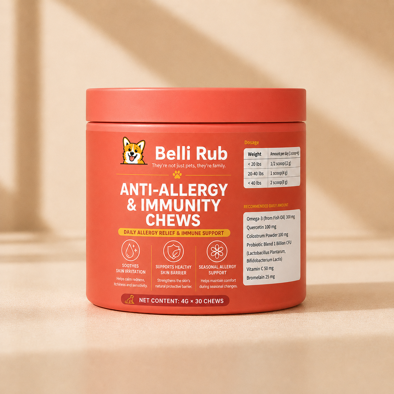 Allergy & Immune Chews - dog probiotics for seasonal allergies