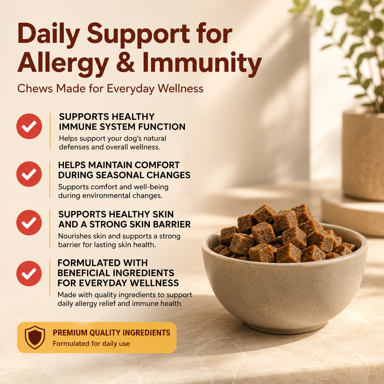 Allergy & Immune Chews - dog probiotics for seasonal allergies